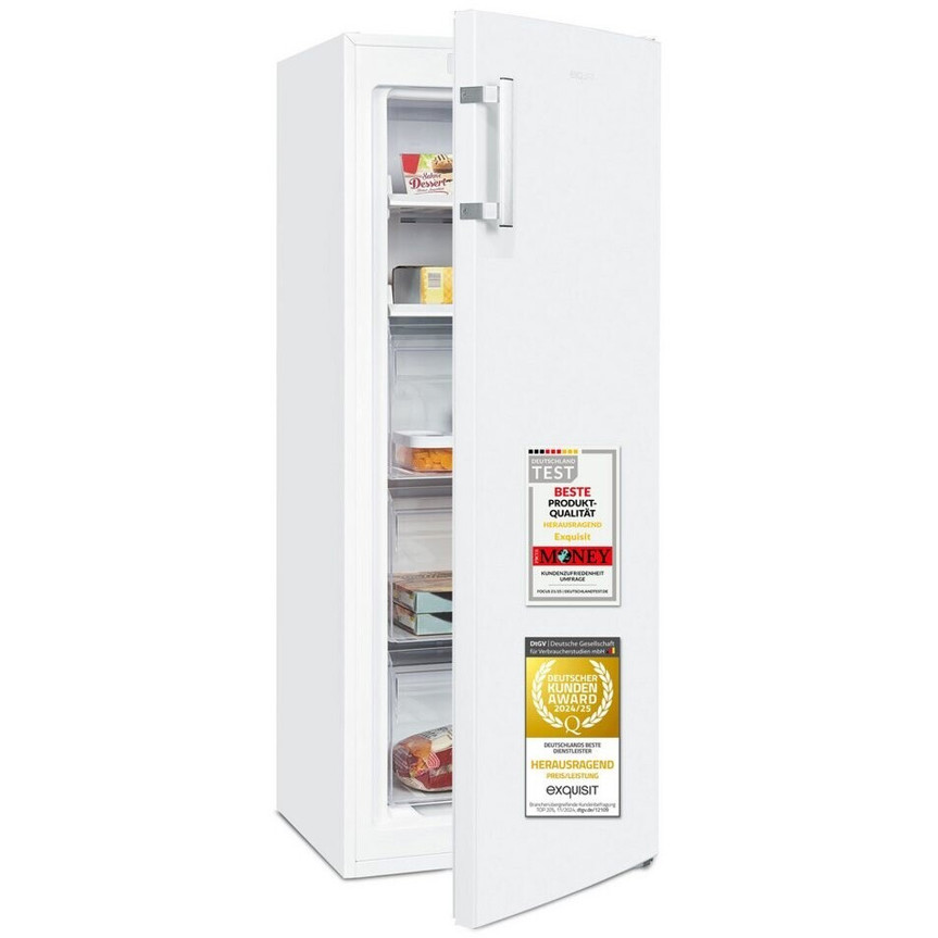 Exquisit - GS5231-NF-H-040C - Standgefrierschrank - No-Frost, 161 Liter, weiß