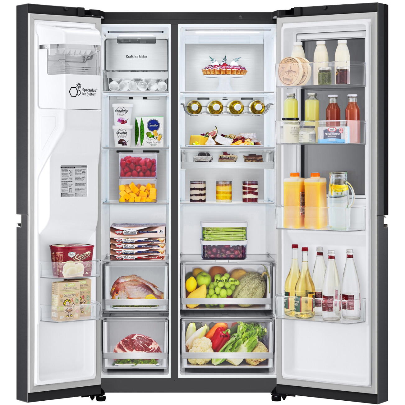 LG - GSXV90MCDE - Side-by-Side-Kühlschrank - No-Frost, 635 Liter Gesamtinhalt, 2-türig