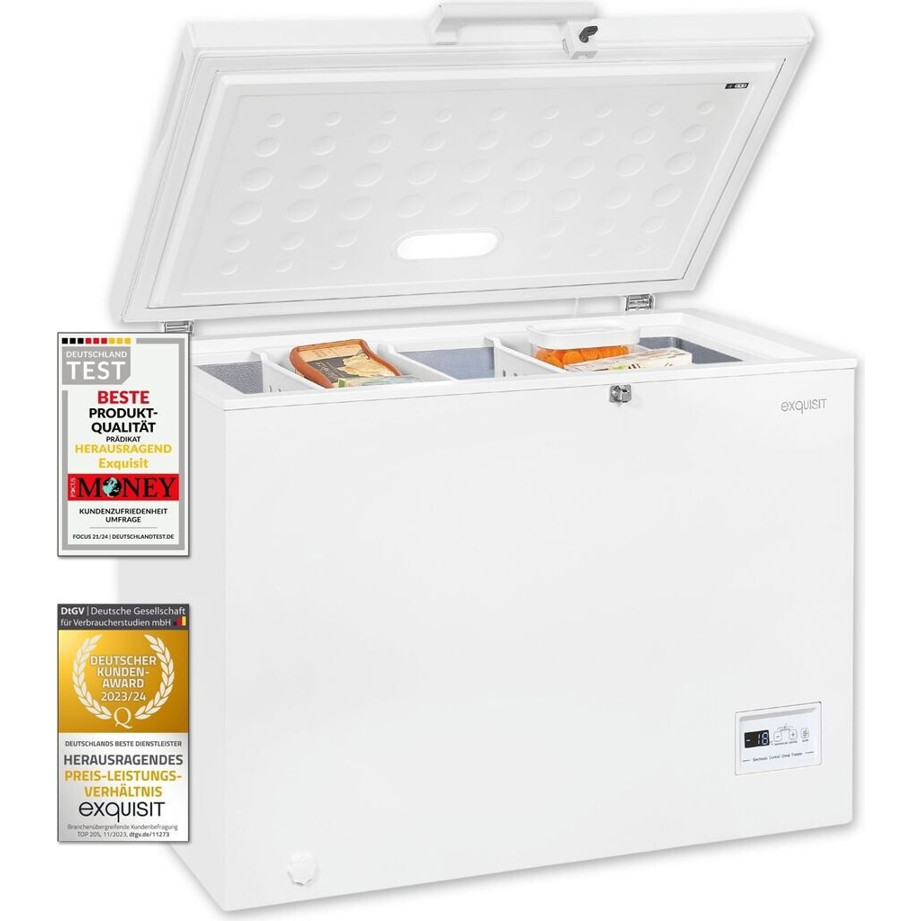 Exquisit - GT200-HE-040C - Gefriertruhe - 198 Liter Inhalt, weiß, elektronische Temperaturregelung