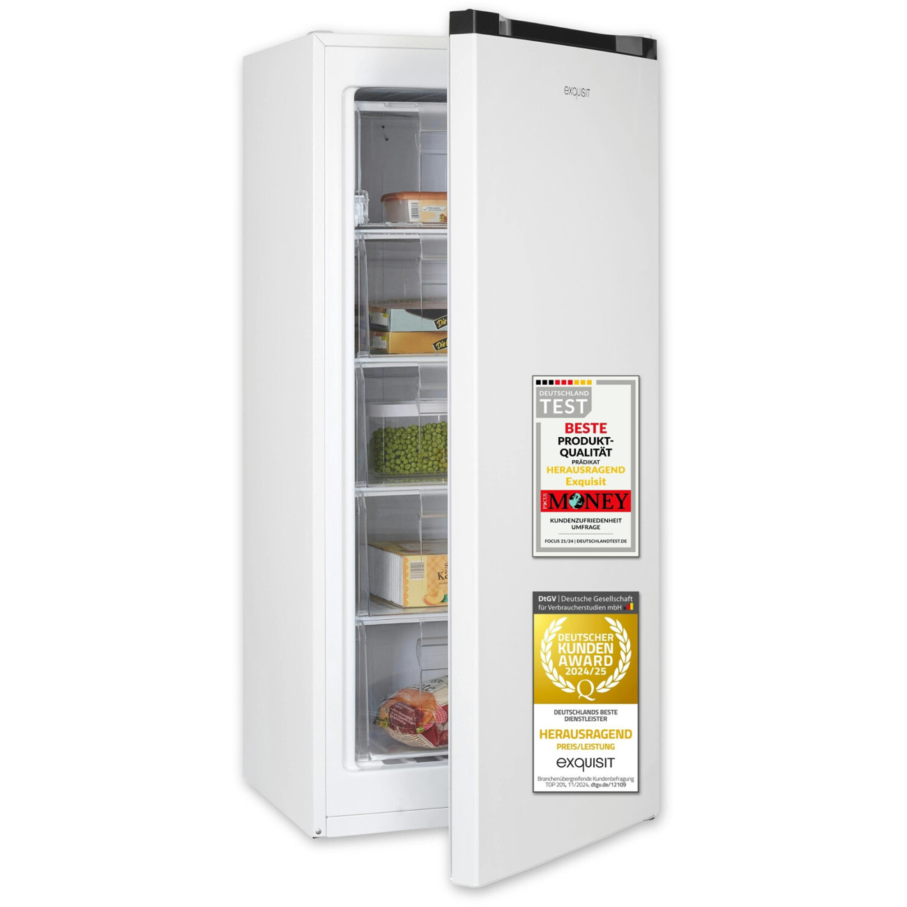 Exquisit - GS5145-050C - Standgefrierschrank - freistehend, Umluftkühlung, No-Frost